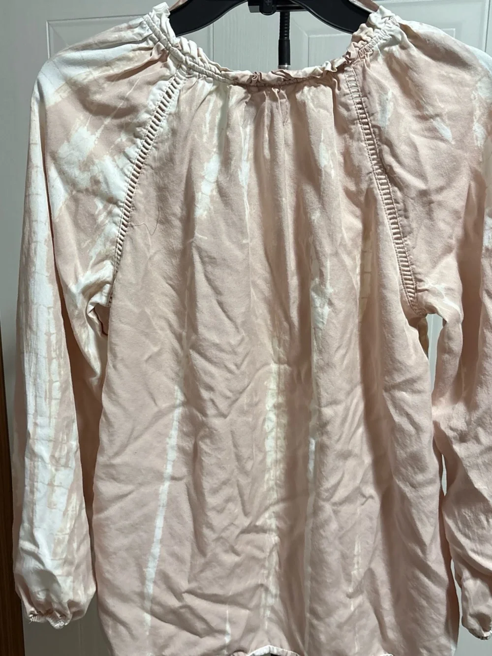 Knox Rose Blush Pink Tie-Neck Ruffle Blouse
